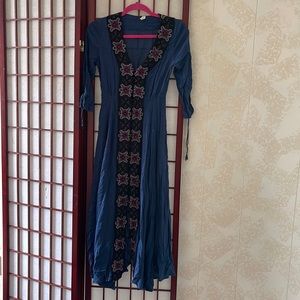 Free People button down embroidery dress size 2